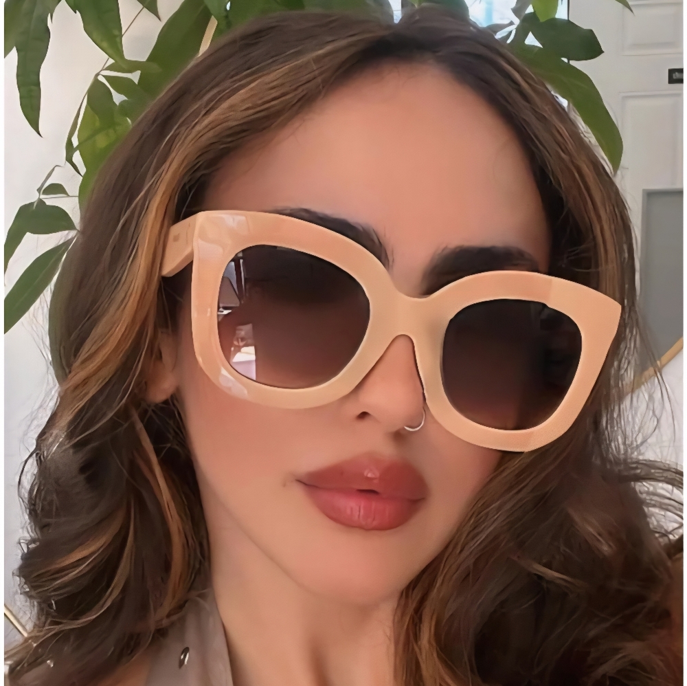 Authentic Celine CL4005FN Beige MARTA Sunglasses